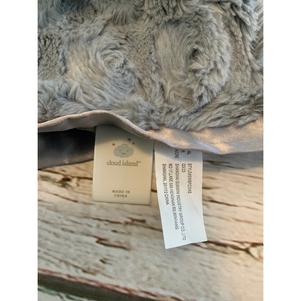 Cloud Island Grey Elephant‎ Rosetta Security Blanket Lovey Satin Trim Plush - Picture 3 of 3